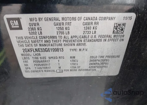 2016 GMC Terrain Sle from USA, damaged, VIN 2GKFLNE33G6199813